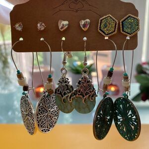 🪷✨💫Unique BoHo 6 pair Assorted Styles earrings💫✨
